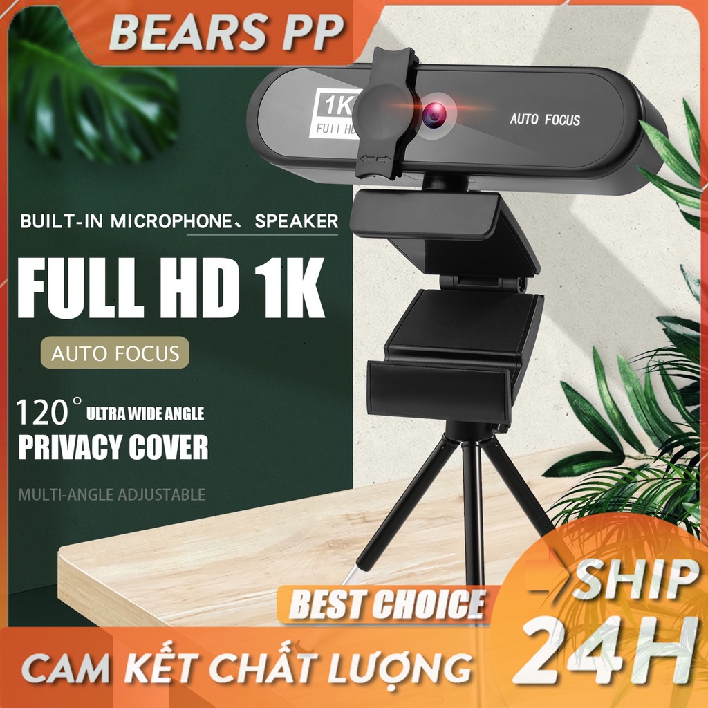 Webcam máy 1080p 2k 4k Hd Cổng Usb Lấy Nét Tự Động Kèm Giá Đỡ Ba Chân Và Nắp Bảo Vệ Sự Riêng Tư Cho