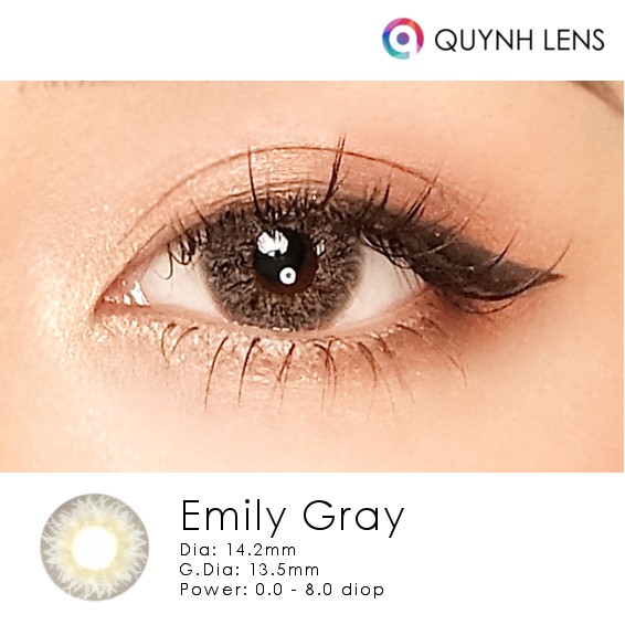 Kính áp tròng QUYNH LENS emily gray 0-8 độ