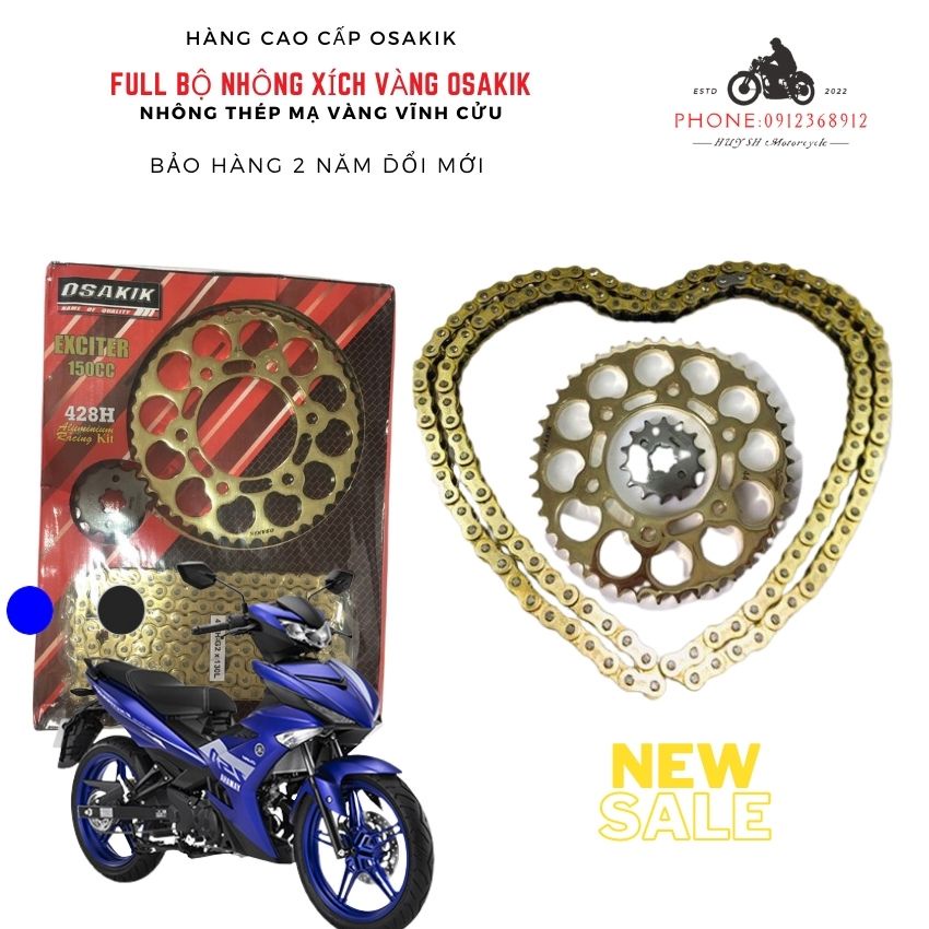 NHÔNG XÍCH OSAKIK CHO EXCITER150CC-428H V2019 SIÊU ĐẸP