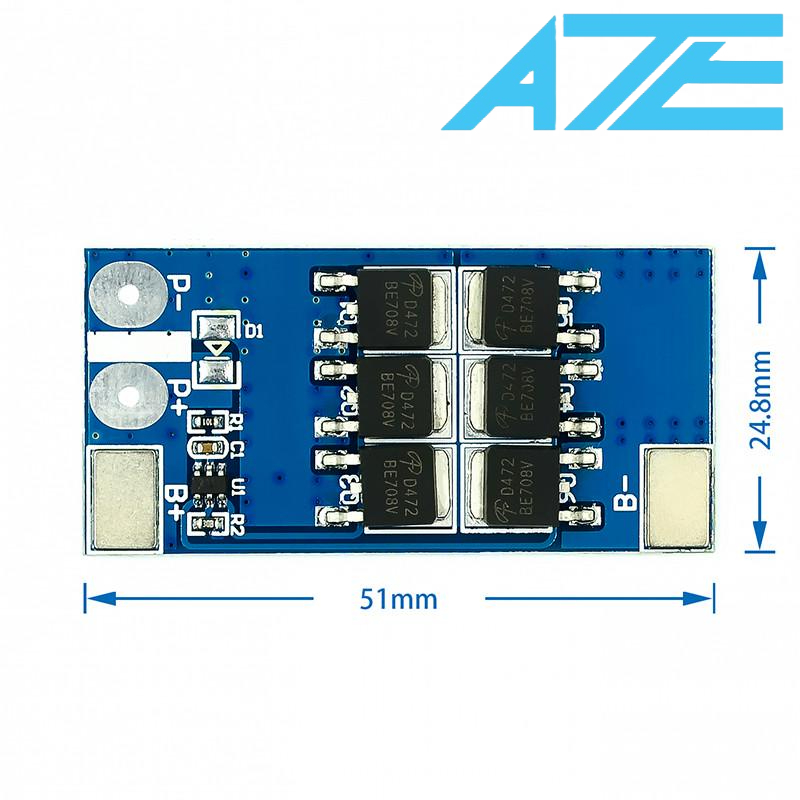Mạch bảo vệ pin 1S 3.2V 25A lifepo4 1 Cell 3.7V