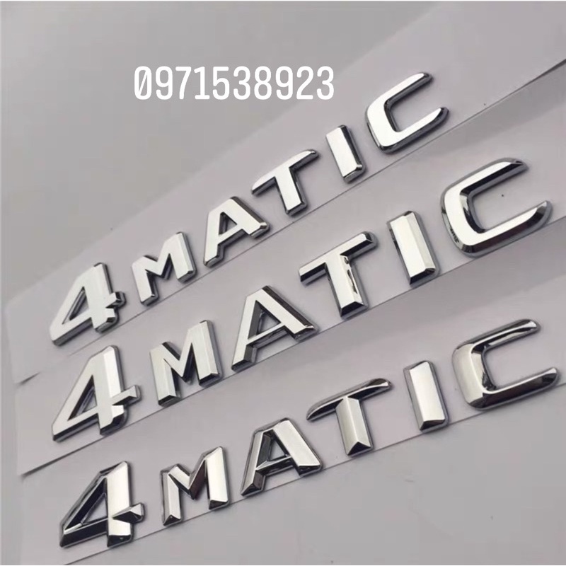 Logo chữ nổi 4MATIC dán thân xe mạ crom cao cấp xịn có tem hãng