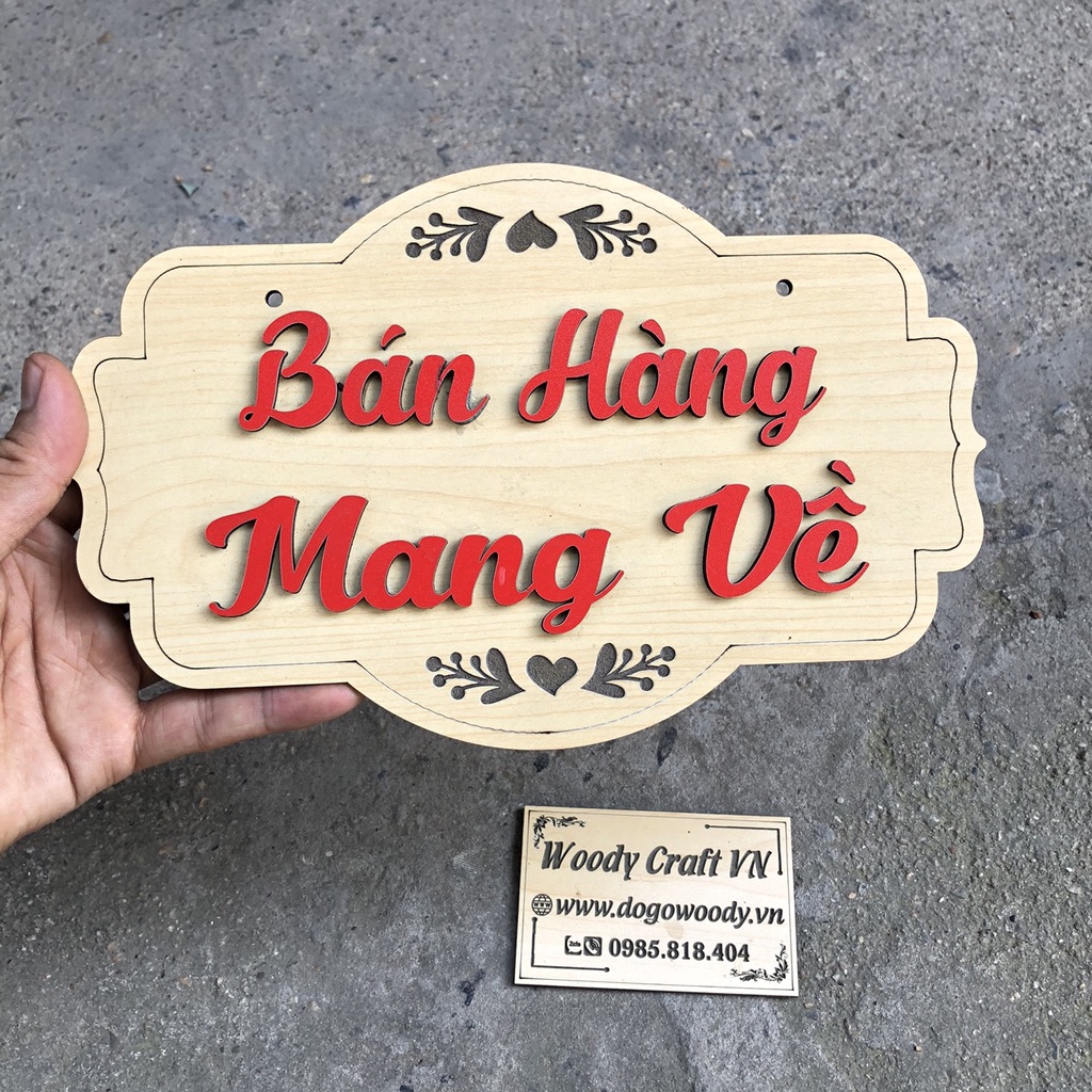 Bảng Gỗ - Bán Hàng Mang Về - Trang Trí Cửa Hàng