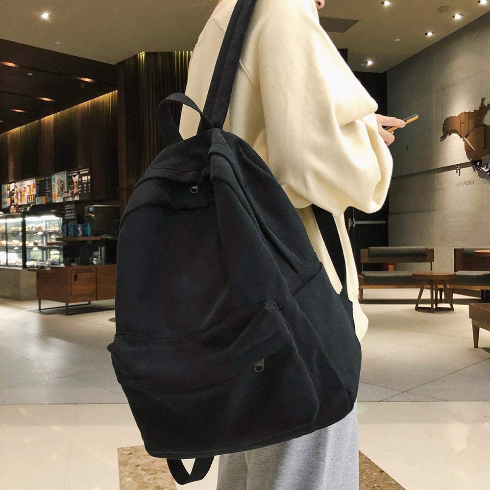 Balo đi học vải cotton canvas phong cách vintage thời trang cho nữ