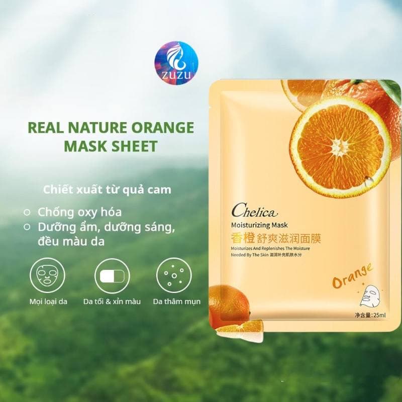 Mặt Nạ Trái Cây Chelica 5 Vị Dưỡng Trắng Da Cấp Ẩm Ngừa Mụn Mask Giấy Đắp Mặt