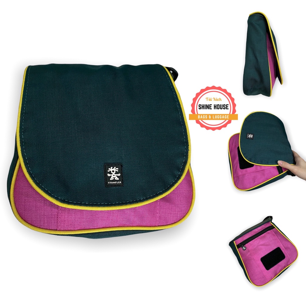 Túi Đeo Chéo Thời Trang Phối Màu Cá Tính Crumpler Màu Hồng Ghép Xanh - Shine House