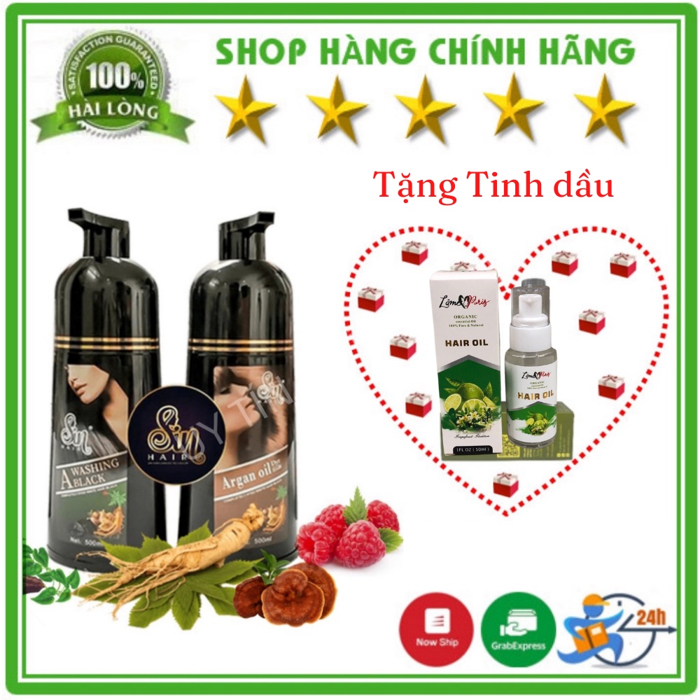 Dầu gội phủ bạc nhuộm đen nâu tóc thảo dược sin hair nhuộm tóc đen, nâu số 1 Nhật Bản 500ml.[CHÍNH HÃNG]