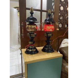 Đôi đèn thờ bằng đồng cao 61 cm,đèn điện thờ Đèn thần cao cấp có chuông 61cm