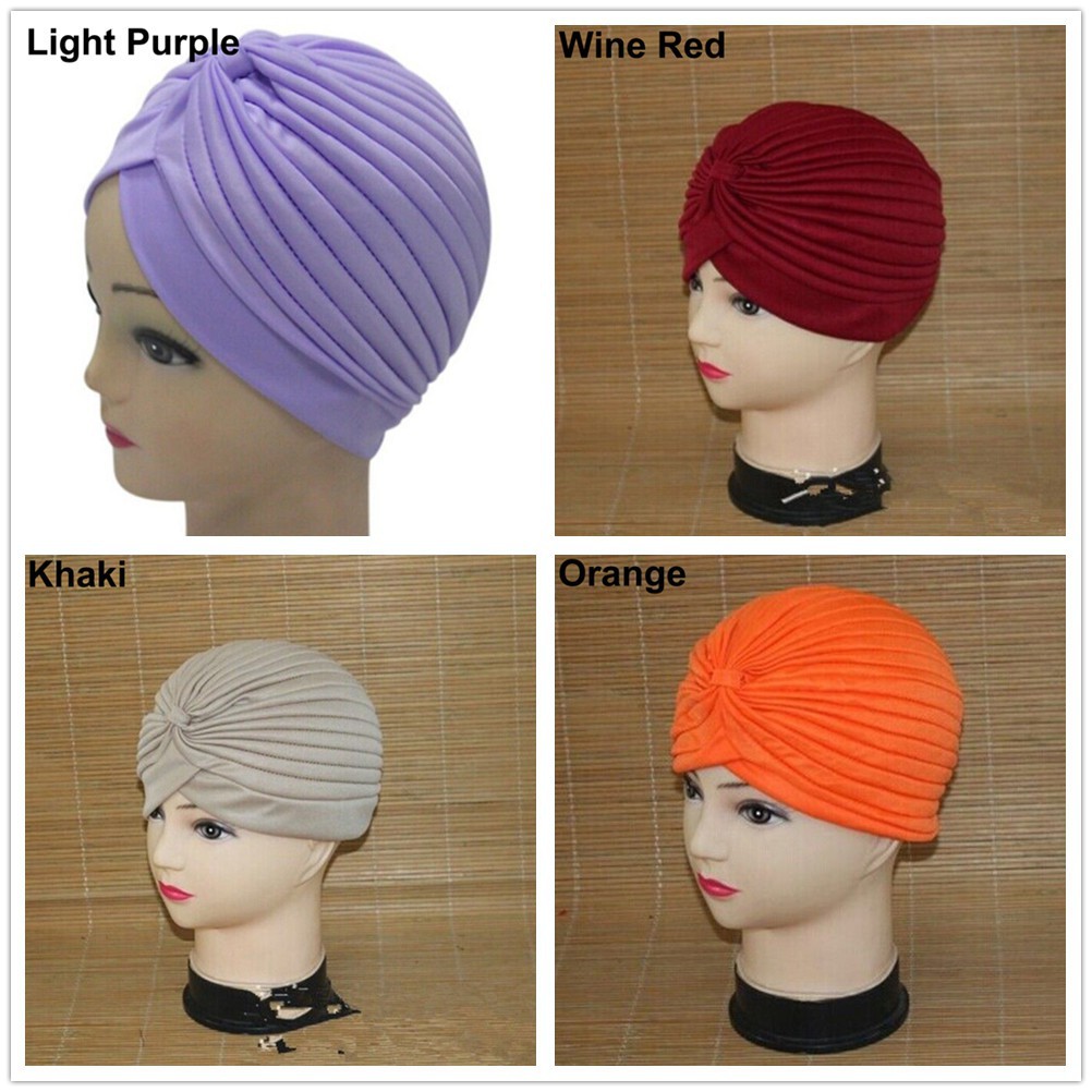 Mũ Turban xếp tầng nhiều màu sắc đầy á tính cho nữ