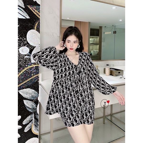 (Dưới 65kg) Đồ bộ pijama mặc nhà đùi cộc ngắn phom babydoll rộng bầu bí sau sinh bon chen thoải mái