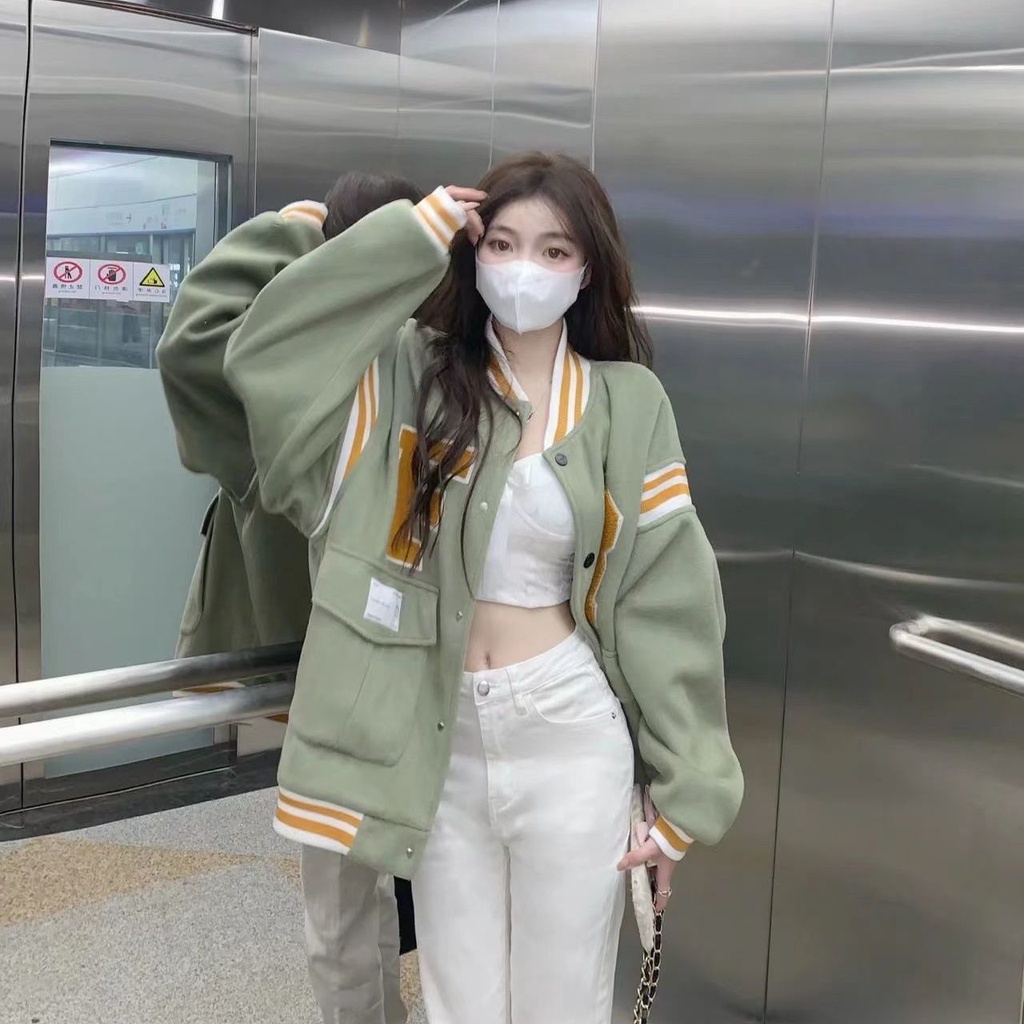 Áo Khoác Bóng Chày Phong Cách Hip Hop Thời Trang Mùa Xuân Cá Tính Dành Cho Nam Nữ