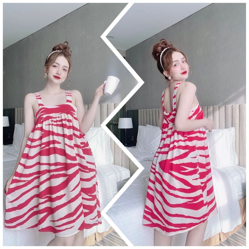 Váy ngủ sexy BIGSIZE ❣️FREE SHIP❣️ Đầm ngủ sexy lụa Mango Chất Siêu Mát Dáng Siêu Xinh &lt;75kg