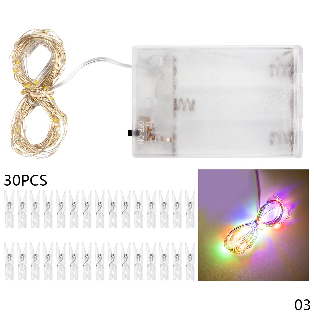 Dây Đèn LED Dài 2m 5m Có Kẹp Gắn Ảnh Trang Trí Sinh Động