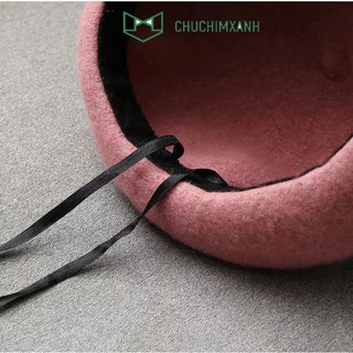 Mũ nồi beret dạ hàn quốc 7 Màu ( Chỉnh Được Kích Thước + Chất Dạ )