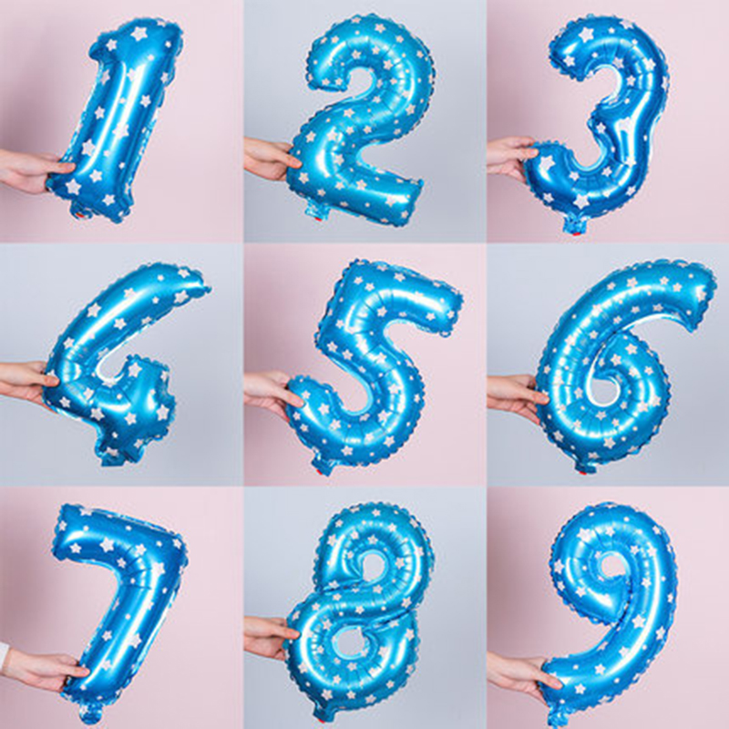 Bong Bóng Tráng Nhôm Hình Chữ Số 0-9 16 Inch Màu Vàng / Bạc Trang Trí Tiệc Nổi Bật