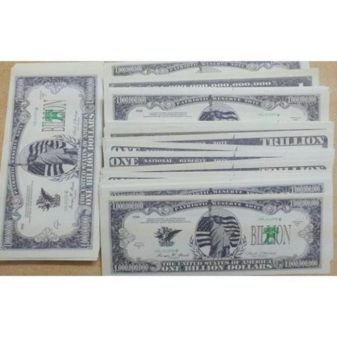 Combo 2 tờ tiền Kỷ niệm mệnh giá 1 Tỷ Đô hình tượng Nữ Thần Tự Do - Play Money.