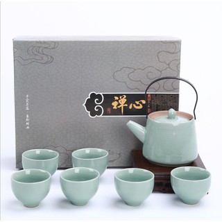 Bộ ấm pha trà ấm chén gốm sứ cao cấp
