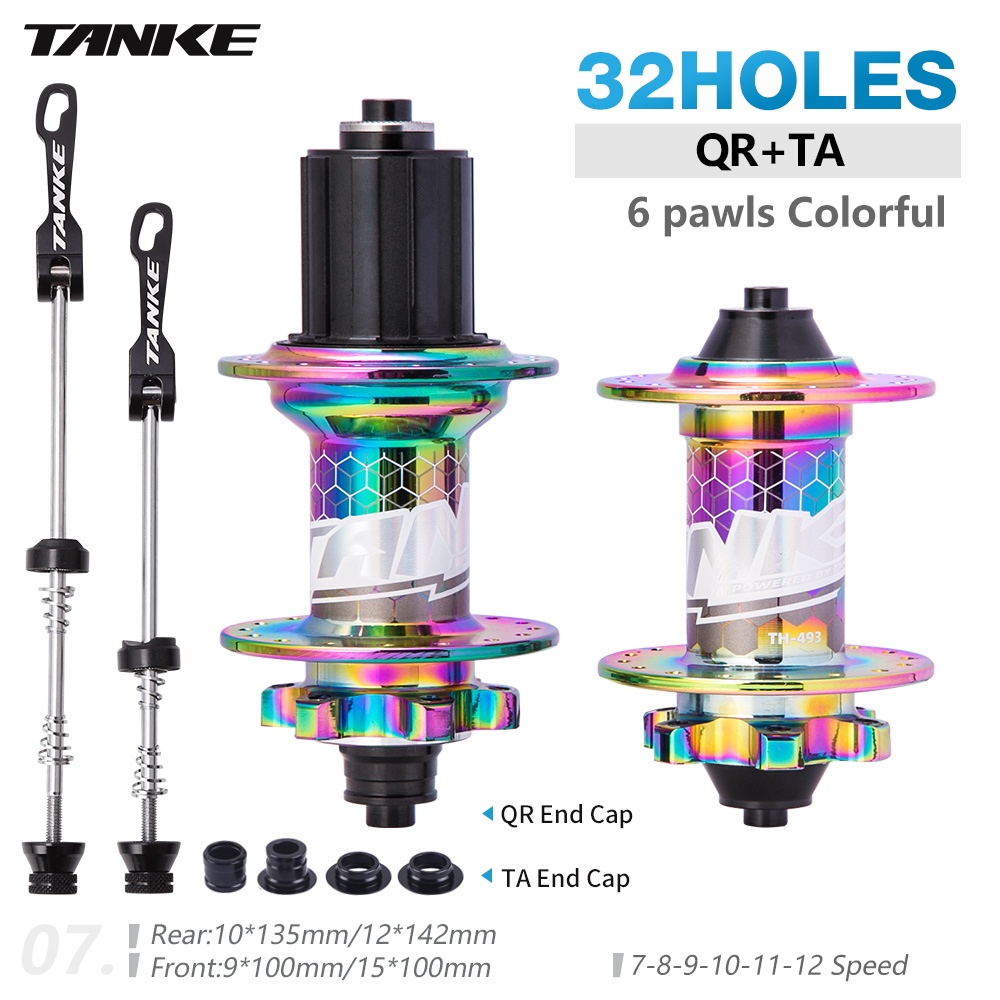 Trục giữa TANKE cho xe đạp MTB 32 lỗ 6 chân 142mm/148mm 135mm tháo nhanh bằng hợp kim nhôm