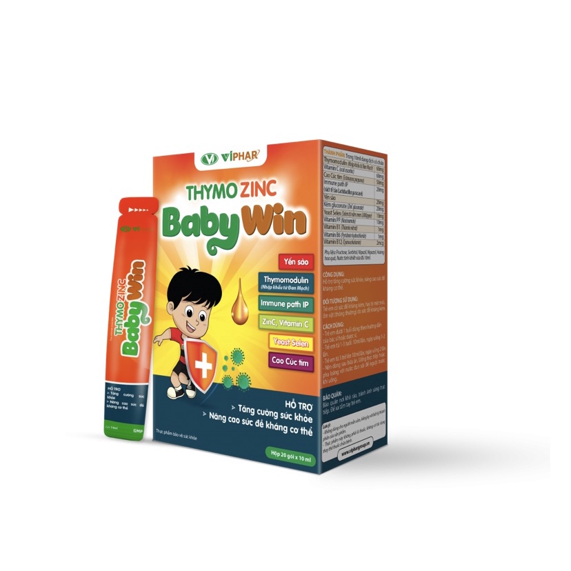 Tăng đề kháng, tăng cường sức khoẻ ThymozinC Babywin Hộp 20 gói 10ml - Viphar