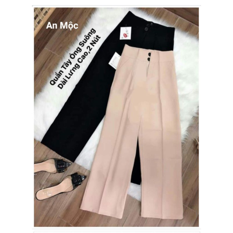 [AN MÔC] Quần tây ống suông thanh lịch from dài 102cm cho nữ