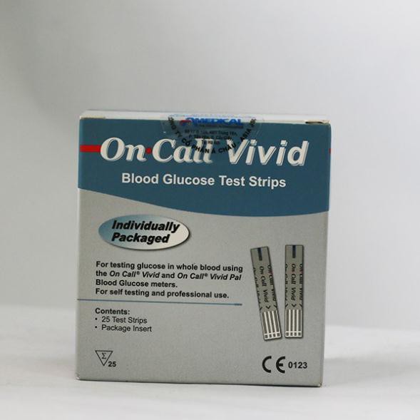 Que thử đường huyết On-call Vivid (Hộp 25 que)