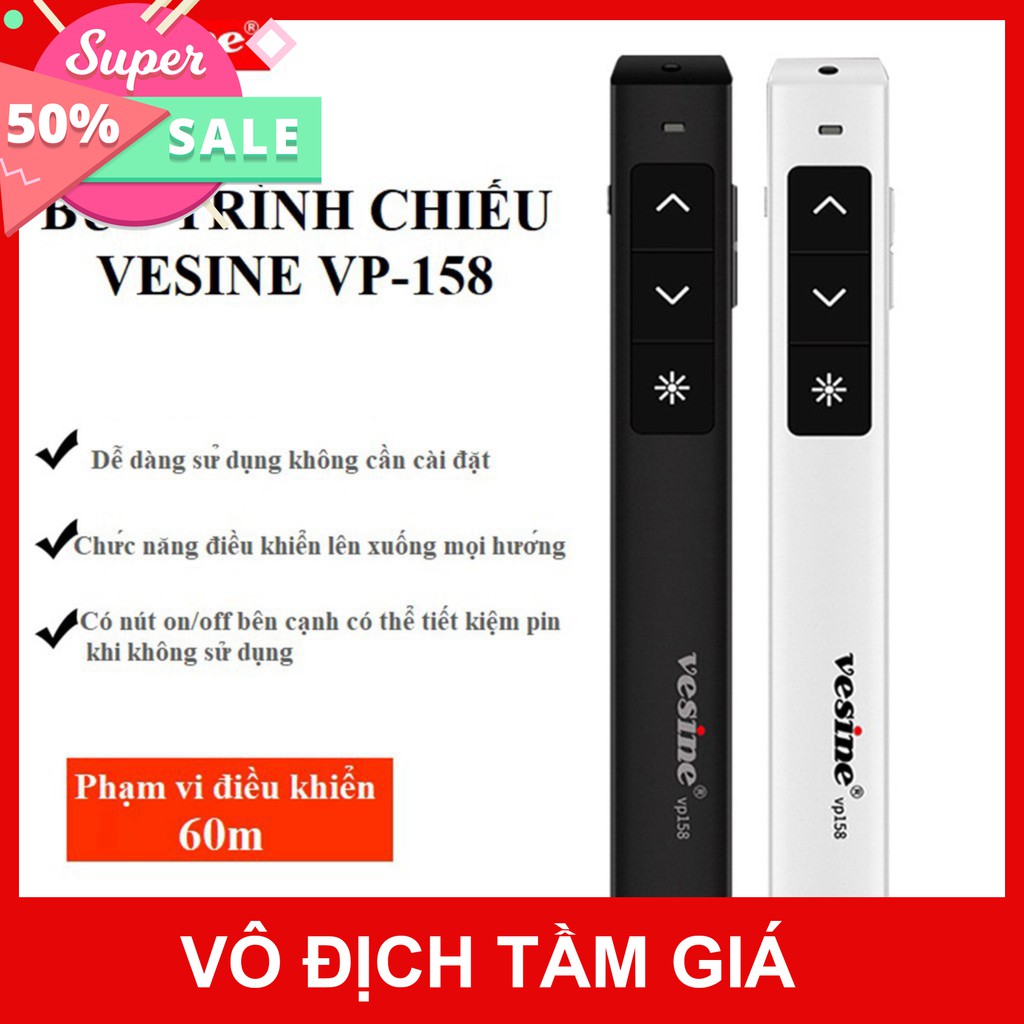 Bút trình chiếu Vesine VP158 - Hỗ trợ giảng dậy cực tốt - Bảo hành 12 tháng - Cam kết lỗi 1 đổi 1