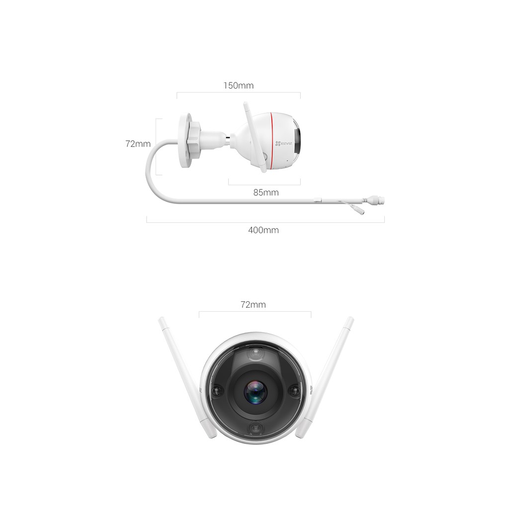 Camera WiFi Ngoài Trời EZVIZ C3W 2MP 1080P Night Color - Sản phẩm cao cấp của HIKVISION - Bảo Hành Chính Hãng 2 Năm