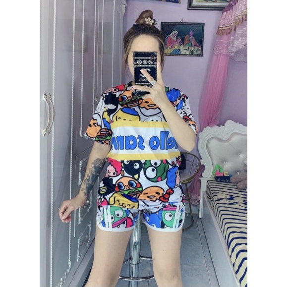 Đồ bộ pijama ngắn kate thái hình thật