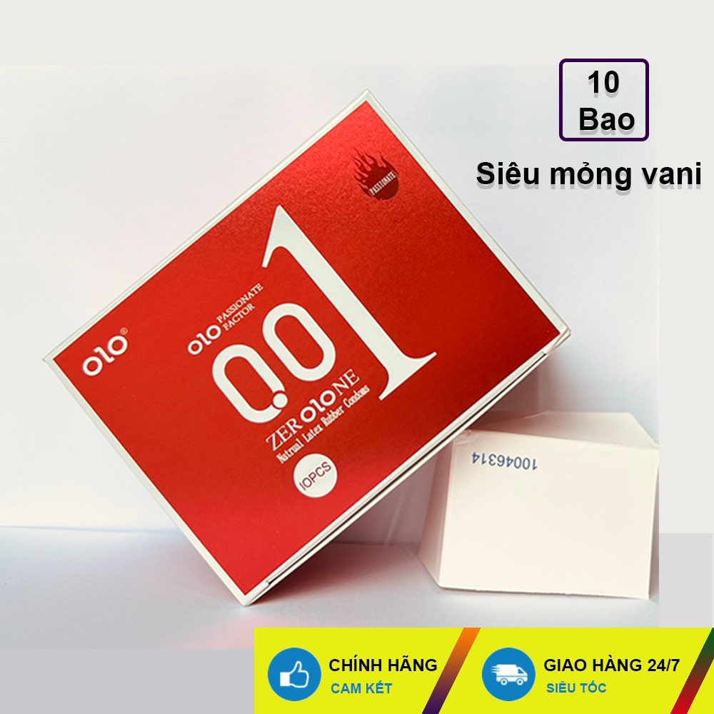 Bao cao su siêu mỏng 0.01 OLO ĐỎ-Siêu truyền nhiệt-Kéo dài thời gian-Hộp 10c