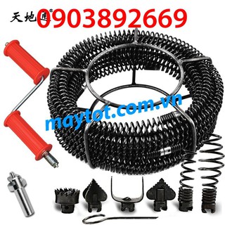 dây thông tắc cống lò xo dùng tay quay - dây phi 16,  dài 6m