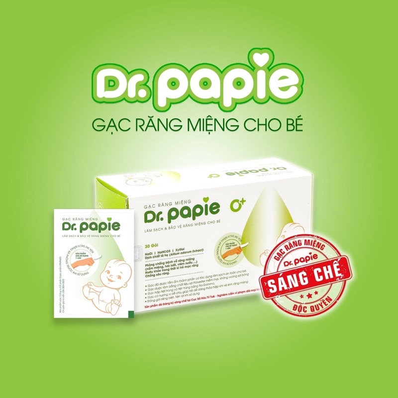 Gạc Rơ Lưỡi Dr Papie Vệ Sinh Răng Miệng Cho Bé