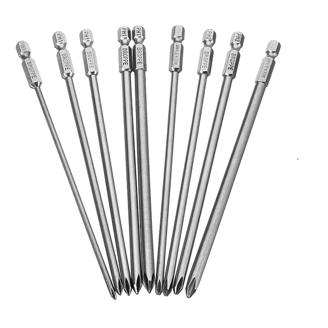 Bộ mũi tô vít 4 cạnh chuôi lục giác cho khoan bắn vít dài 50 đến 150mm có nam châm- Hàng hãng Broppe siêu tốt