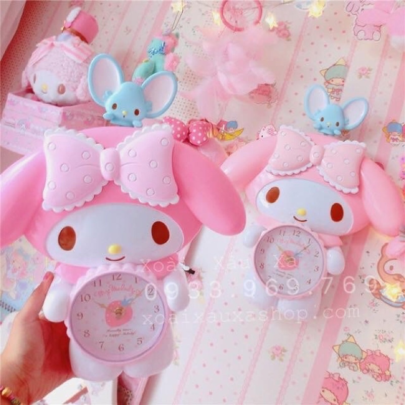 Đồng hồ treo tường hoạt hình mèo Kitty - MELODY dễ thương