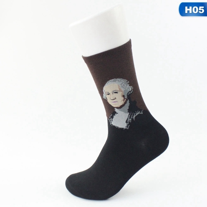 Tất cotton họa tiết Giáng Sinh/Mona Lisa độc đáo dành cho unisex