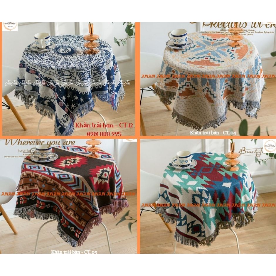 [THANH LÝ](1)TH Khăn trải bàn hình chữ nhật/bàn tròn cotton và lanh Morandi phong cách Bắc Âu