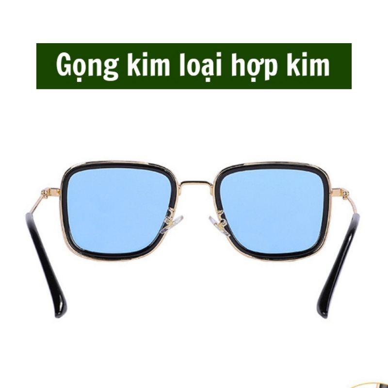 Kính mát nam nữ, Kính thời trang gọng vuông kim loại chống ánh sáng xanh cao cấp K332