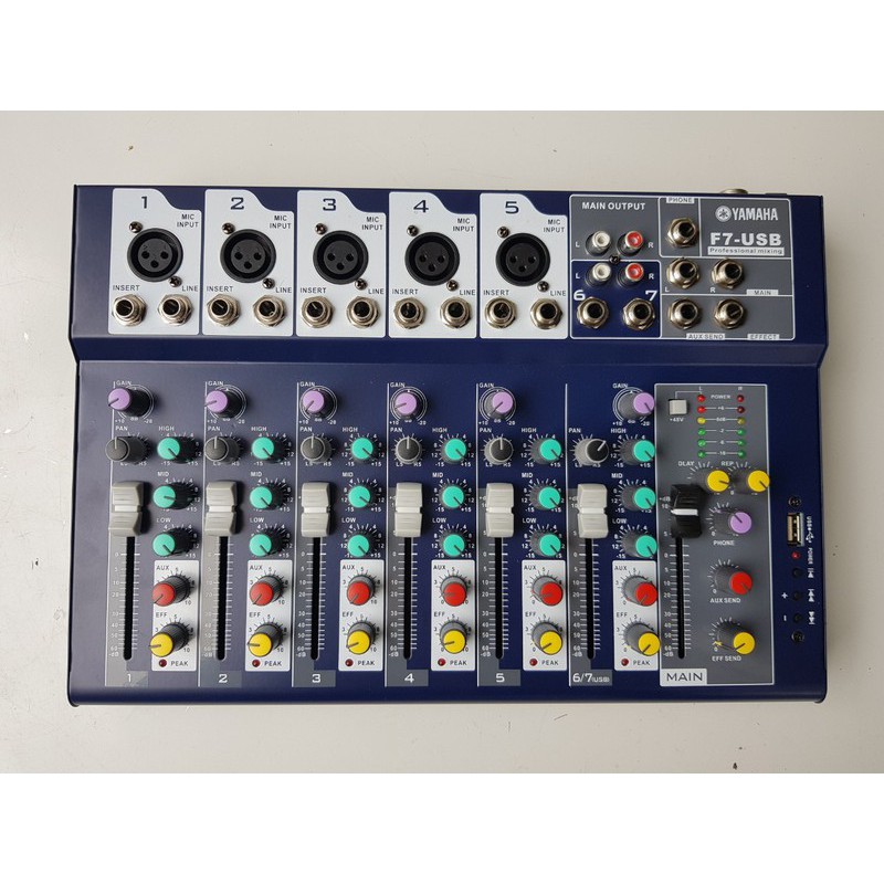 bàn trộn nhạc mixer yamaha f7 usb