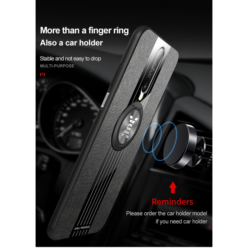 Ốp lưng bằng sợi vải cứng có đế đỡ vòng khuyên cho Xiaomi Redmi K30i Pro 5G K20 Pro Redmi K40 Gaming K40/K40 Pro