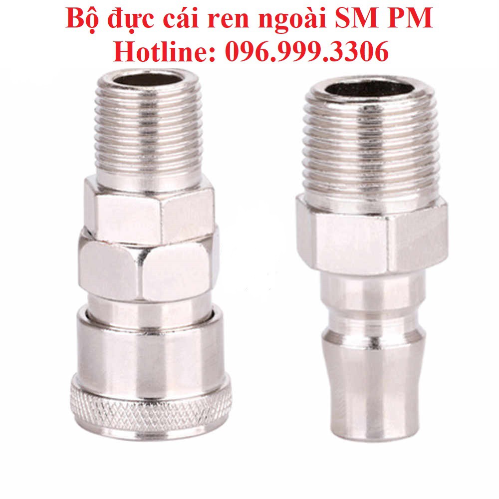 Bộ khớp nối đực cái SM PM ren ngoài đầy đủ kích thước giá sỉ