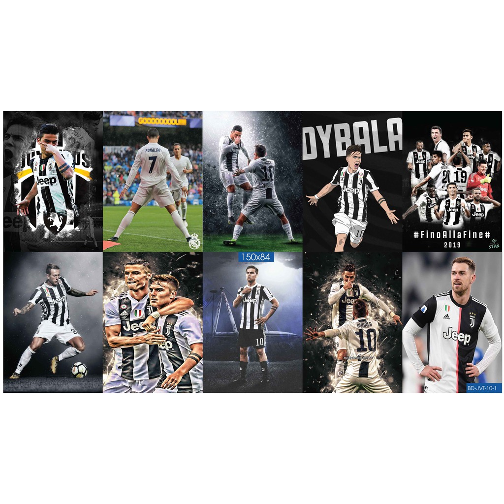 Combo Set 10 tờ Decal dán tường đội bóng Juventus