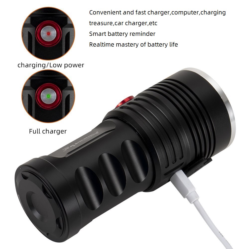 Đèn pin ALONEFIRE H42 3x XHP50 10000 lumen siêu sáng/ có thể sạc lại/ chống thấm nước