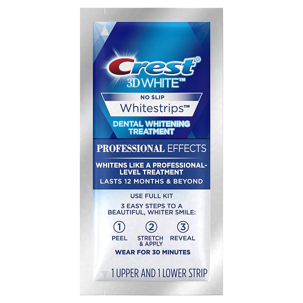 Miếng dán trắng răng Crest 3D White Whitestrips Professional Effects Lẻ 1 gói - Mecskincare