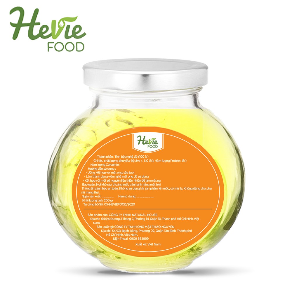 Tinh bột NGHỆ ĐỎ 200g HeVieFood