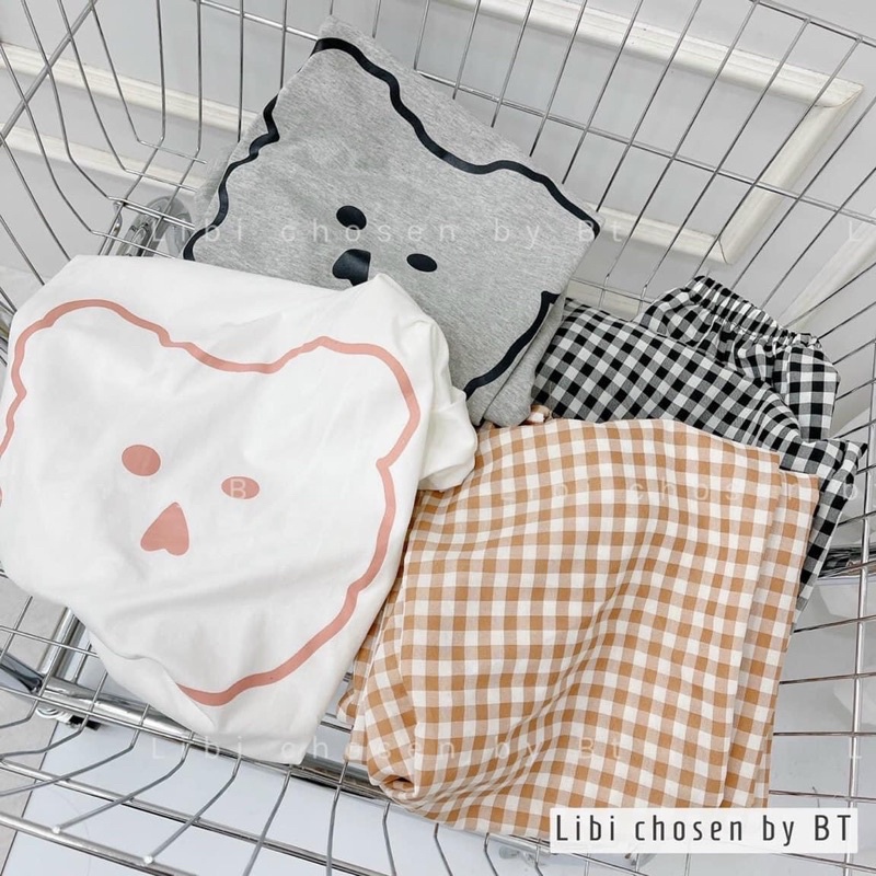 [FREESHIP - HÀNG LOẠI 1] BỘ GẤU QUẦN BOOM KẺ SIÊU XINH