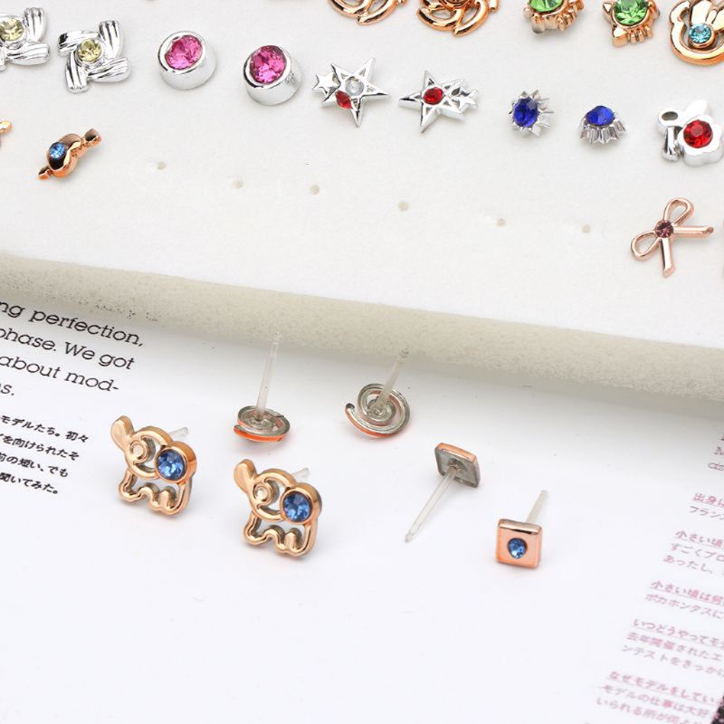 Set 100 Đôi Bông Tai Nhựa Nhiều Kiểu Dáng Thời Trang Cho Nữ