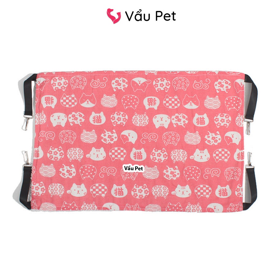 Võng Cho Mèo Treo Lồng Chuồng 2 Lớp - Võng Mèo Nhiều Màu Vẩu Pet Shop
