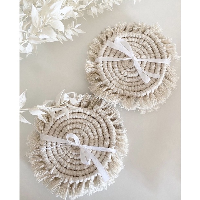 Lót ly Boho Macrame handmade