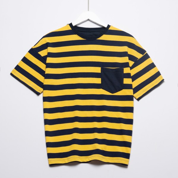 Áo Thun Nam Cotton Kẻ Ngang Túi Ngực Thoáng Mát Mềm Mịn SAYME - MCTS0022