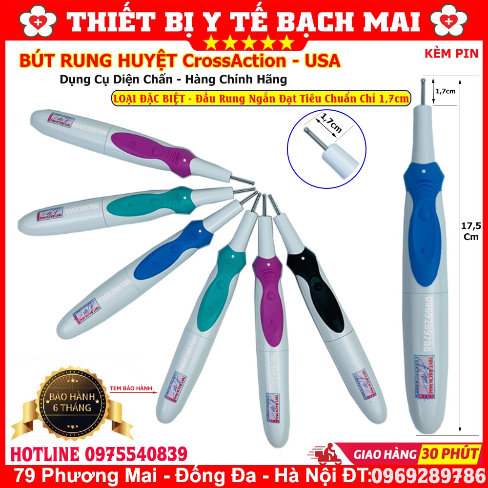 Bút Rung Huyệt Đầu Ngắn, Đầu Dài - Dụng Cụ Day Ấn Huyệt Diện Chẩn