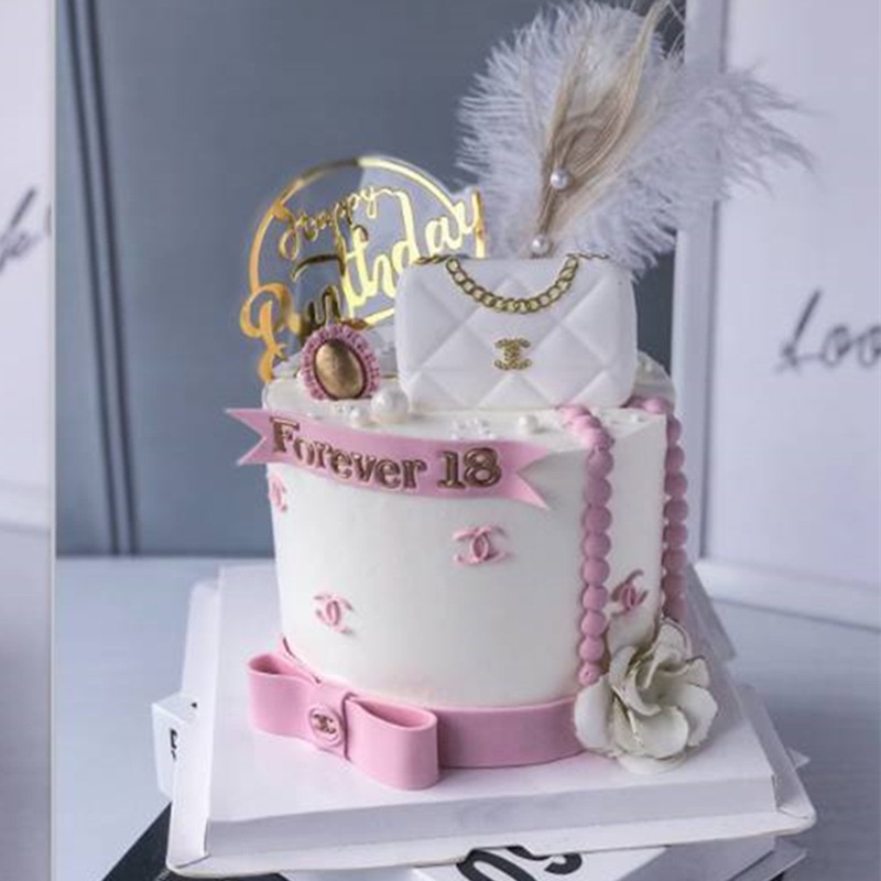 Phụ kiện trang trí bánh sinh nhật bánh kem - Mô hình túi xách trang trí bánh