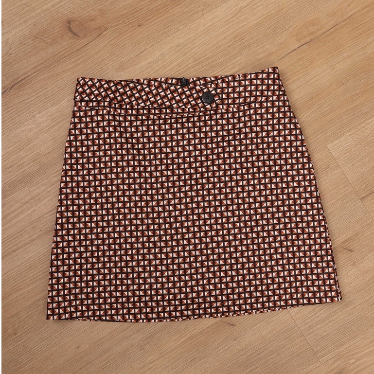 Quần váy chữ dáng chữ A họa tiết ô nhỏ , chất liệu kaki giãn thiết kế TK FASHION - QVK261